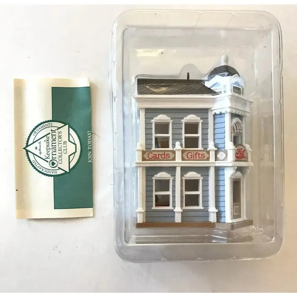 Hallmark Ornament HALL BROS CARD SHOP 5th In Series 1988 Nostalgic Houses Boxed
